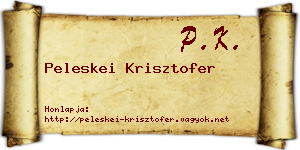Peleskei Krisztofer névjegykártya